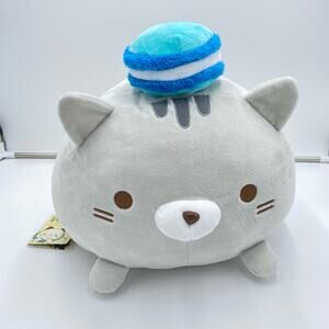 Sasurai No Tabineco Toramachi-kun Grey Cat Plush Macaron Hat Round 1 NWT